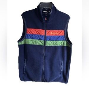 Cotopaxi Fleece Vest Men’s M Blue Colorblock Zip Up Teca Pockets Outdoor *Logo